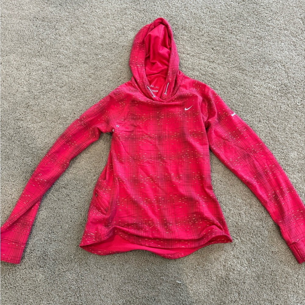Nike Women's Dri Fit Red Hooded Top